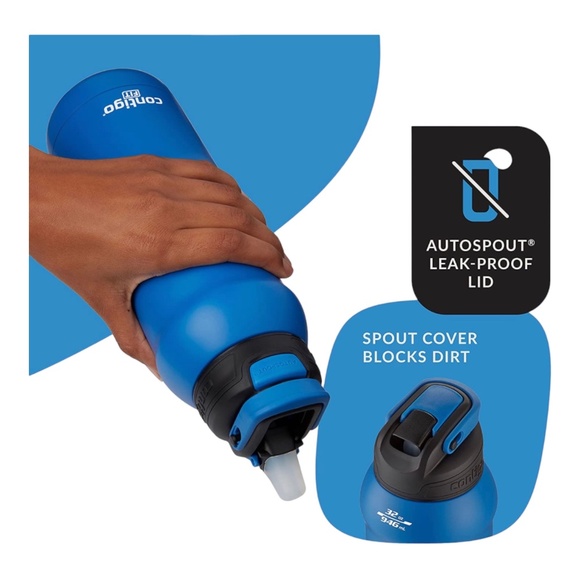 Contigo Fit Amp Autospout Stainless Steel 32 oz. Water Bottle 24+Hrs Cold - Picture 5 of 6